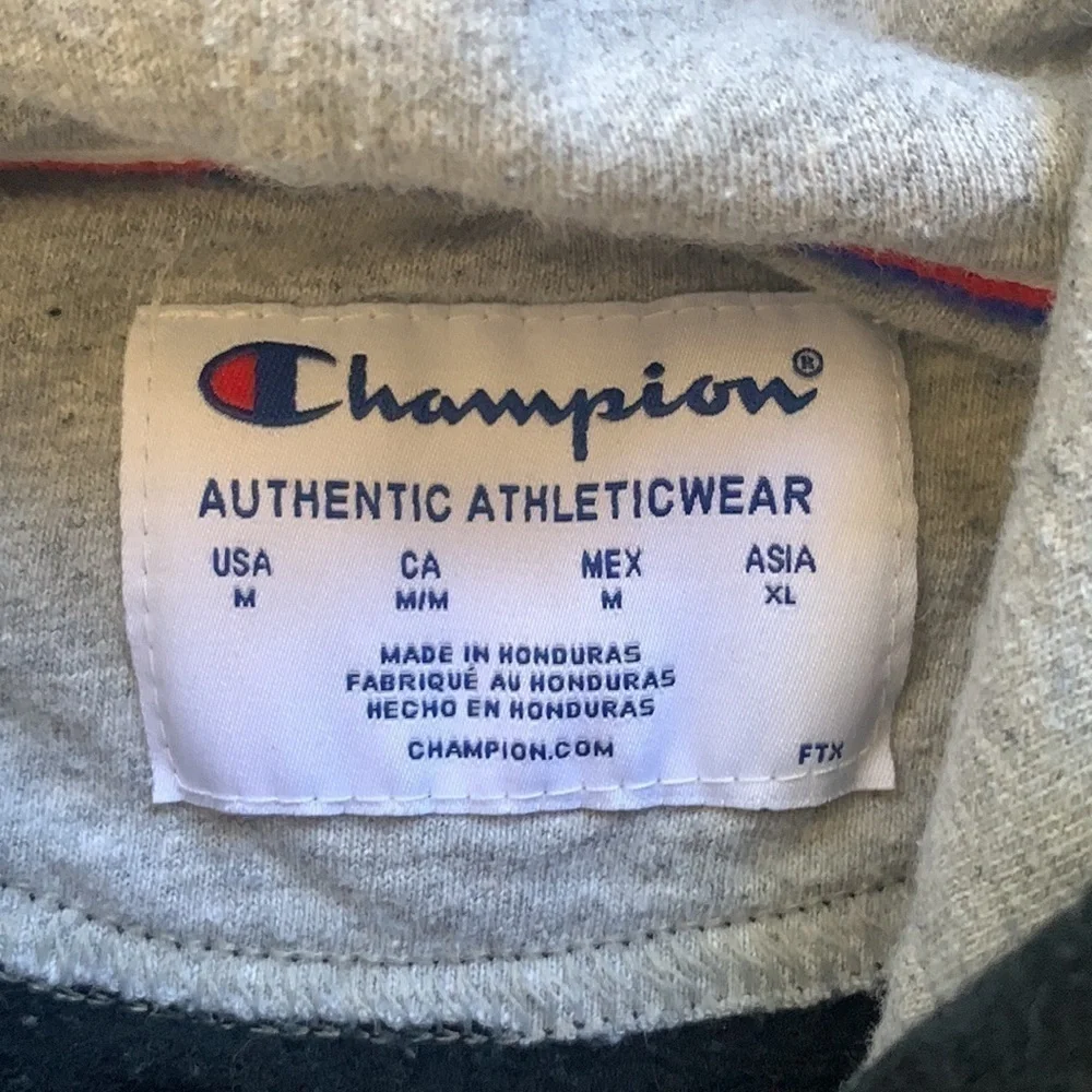 Champion Black Hooded‎ Pullover Sweatshirt Size Medium